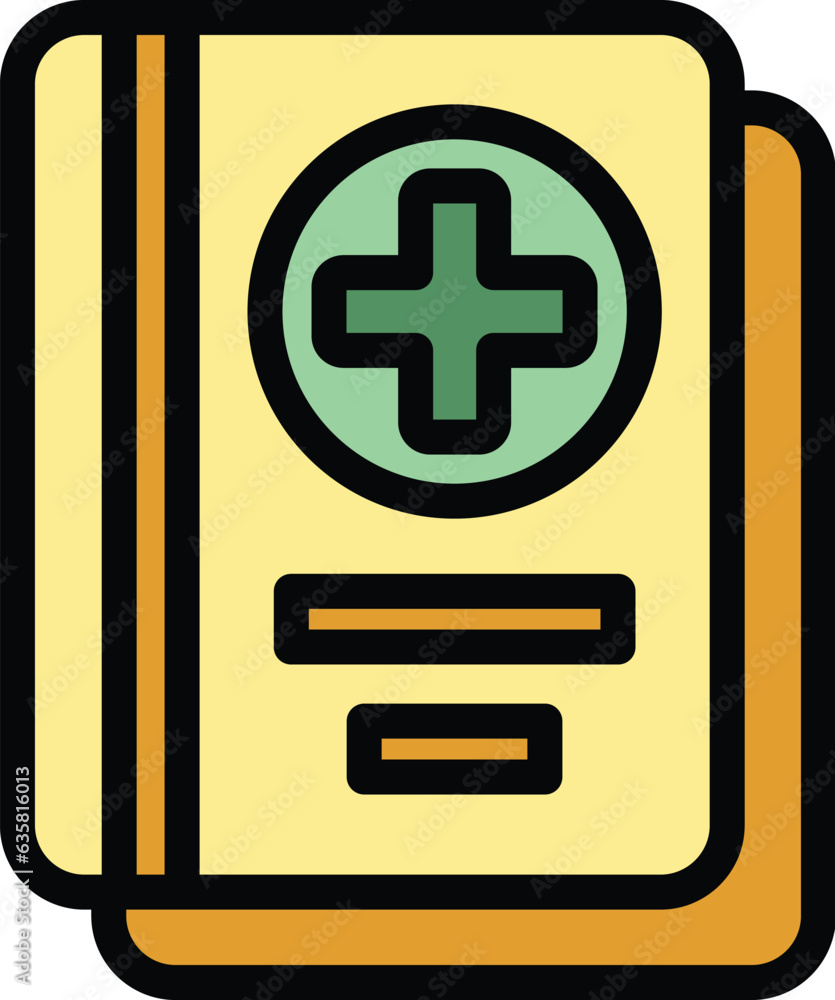 Obraz premium Covid pass icon outline vector. Passport health. Digital travel color flat