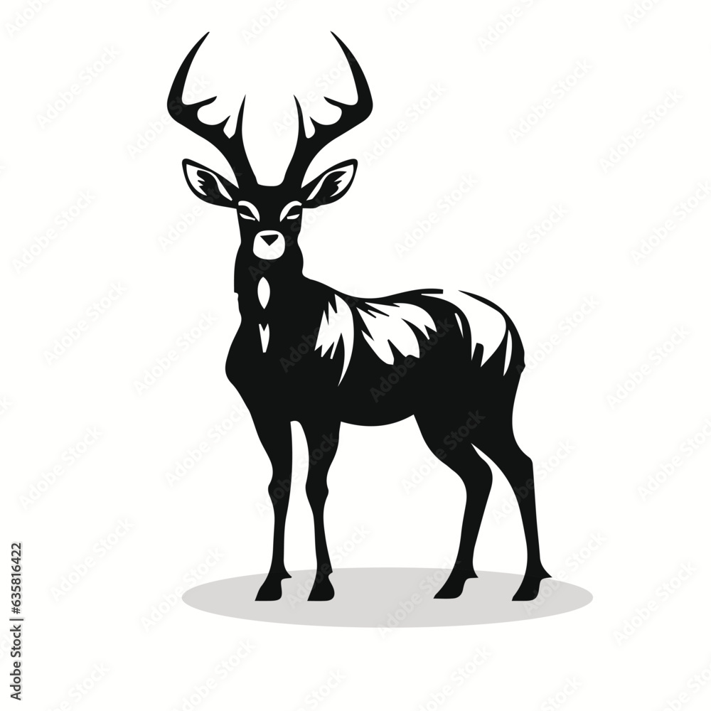 Antelope silhouettes and icons. Black flat color simple elegant Antelope animal vector and illustration. Antelope silhouettes and icons. Black flat color simple elegant Antelope animal vector and illustration.