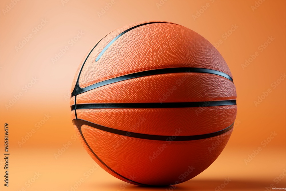 Copy space included Basketball placed against blue background, ready for personalization Generative AI Copy space included Basketball placed against blue background, ready for personalization Generative AI