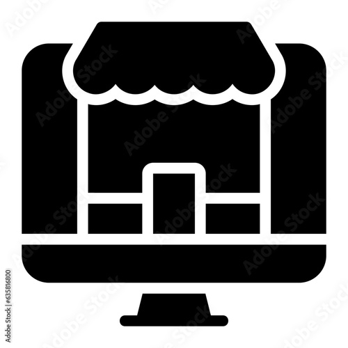 online store glyph icon
