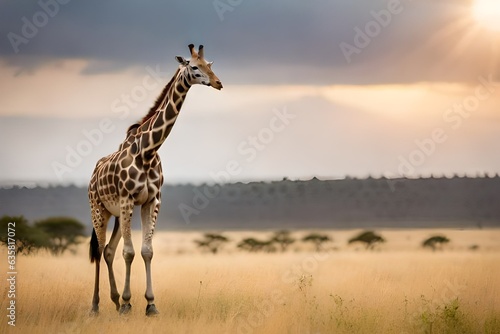 giraffe in the savannah © rabia
