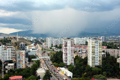 heavy rain over Tbilisi city