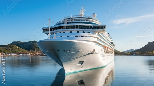 Big luxury cruise ship, Passenger cruise ship vessel.