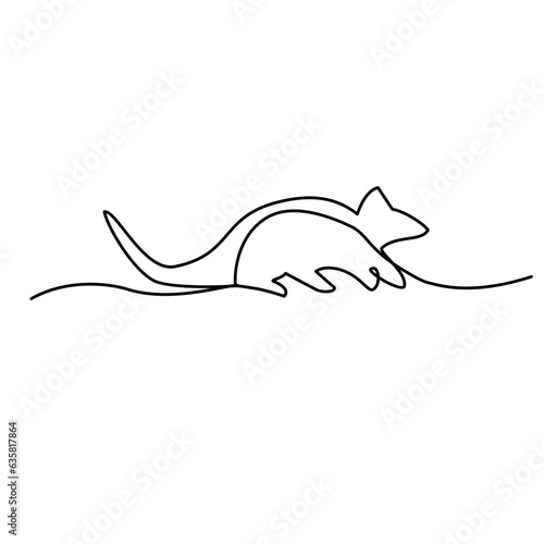 rat continuous line art