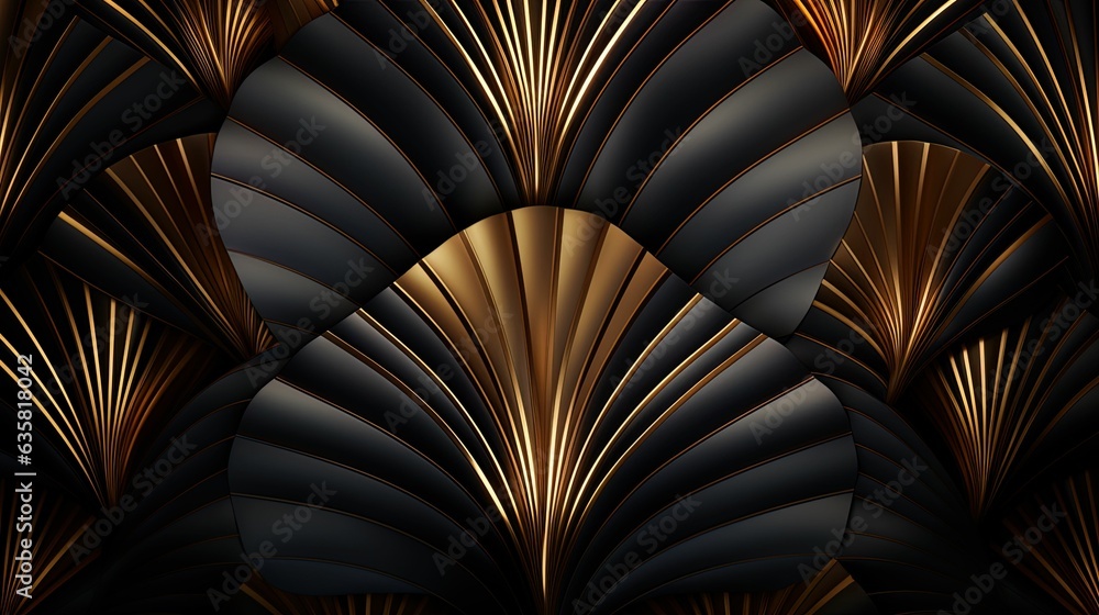Luxury gold wallpaper on black background. Art deco pattern, texture for VIP invitation background for print, fabric, packaging design, minimalism Luxury gold wallpaper on black background. Art deco pattern, texture for VIP invitation background for print, fabric, packaging design, minimalism