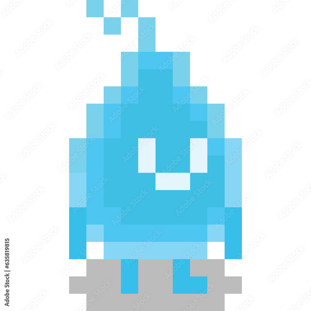 Fototapeta premium Pixel art cute water drop character 2