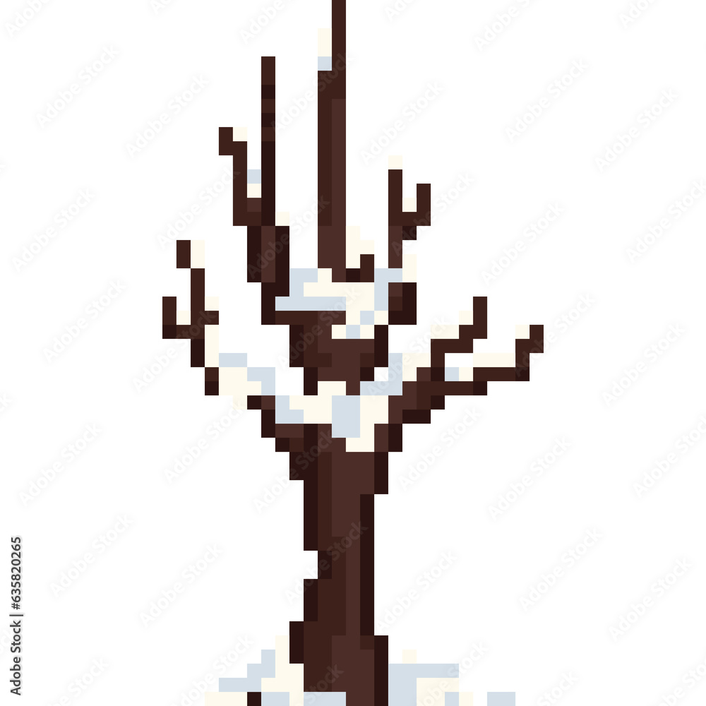 Fototapeta premium Pixel art winter tree 2