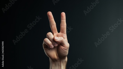 Finger peace sign.