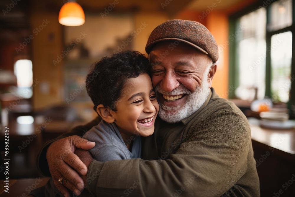 The bond between a man and a little boy, captured in a heartwarming hug.. A fictional character Created By Generated AI. The bond between a man and a little boy, captured in a heartwarming hug.. A fictional character Created By Generated AI.