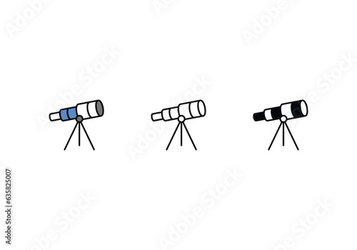 telescope icon vector stock illustration.