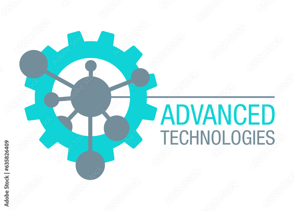 Advanced technologies - logo template with gears Advanced technologies - logo template with gears
