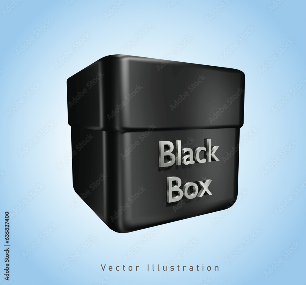 black box in 3d vector illustration