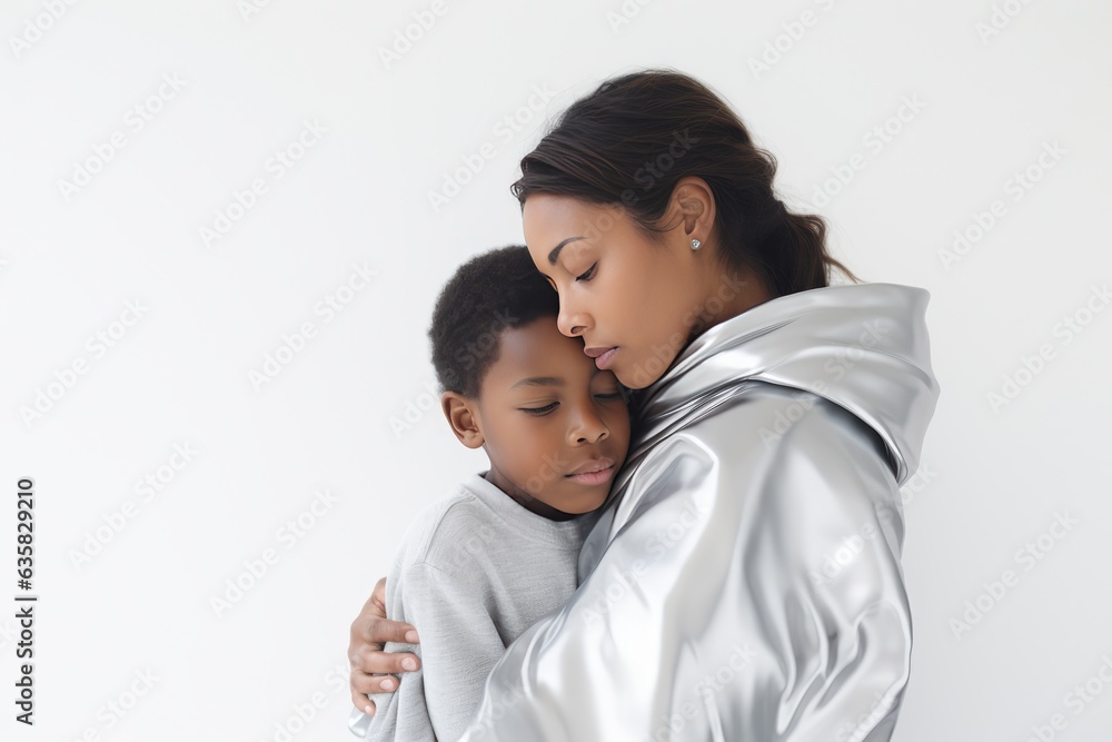 A mother hugging her child. A fictional character Created By Generated AI. A mother hugging her child. A fictional character Created By Generated AI.