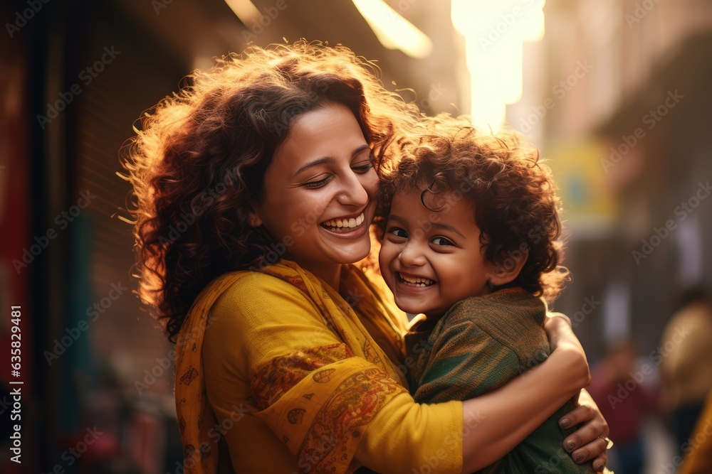 A Mother's Embrace, Mother and Son. A fictional character Created By Generated AI. A Mother's Embrace, Mother and Son. A fictional character Created By Generated AI.