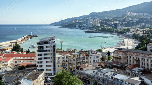Εκτύπωση καμβά View of the Yalta Bay from the from a bird's-eye view in the Crimea