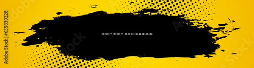 Grunge texture effect background. Distressed overlay rough textured. Abstract vintage monochrome. Black isolated on yellow. Graphic design torn style concept for banner, flyer, brochure, or cover
