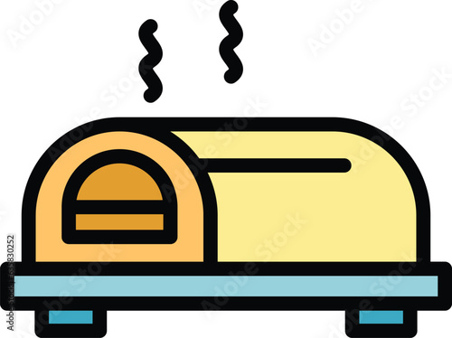 Hot australian food icon outline vector. Dish dinner. Chicken cuisine color flat
