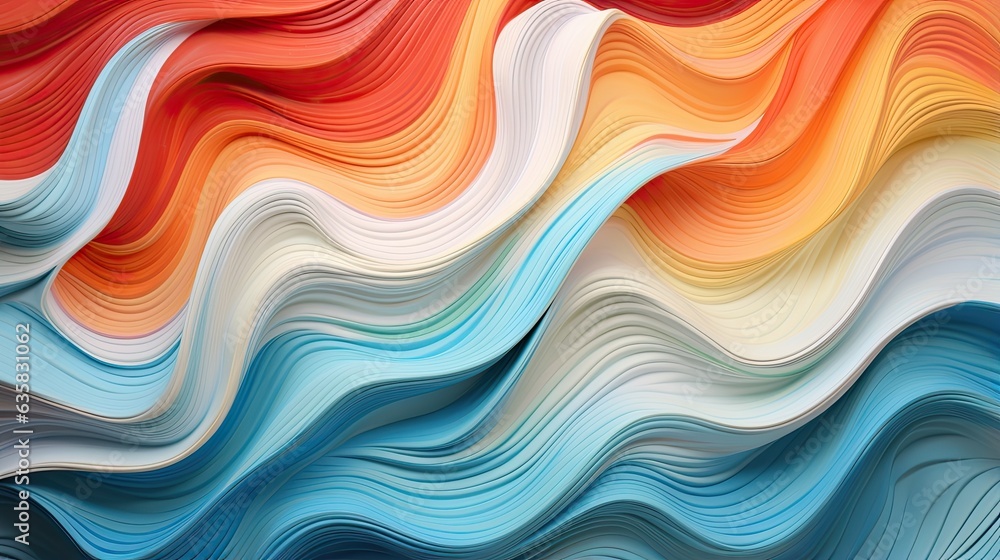 Obraz premium Organic plastic waves in vibrant hues