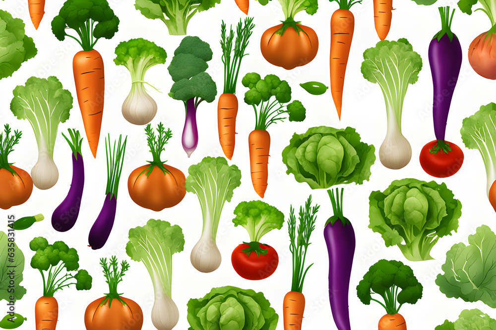 vegetables seamless pattern,generative ai vegetables seamless pattern,generative ai