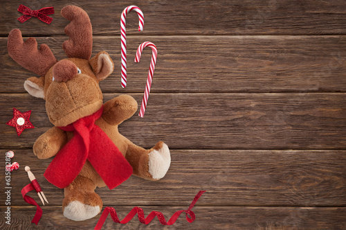 Wallpaper Mural christmas banner on wooden background Torontodigital.ca