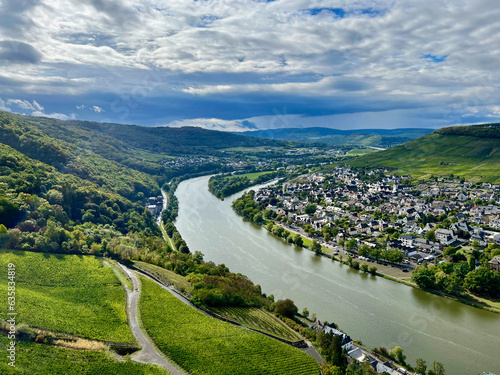 Bild auf Leinwand The city of Bernkastel-Kues on the shore of Moselle river, Germany