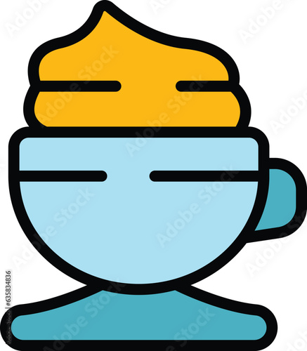 Cream ice icon outline vector. Food cuisine. Restaurant food color flat