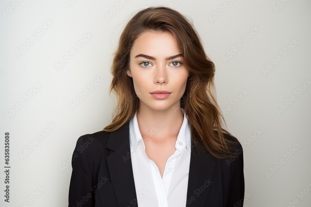 Generative AI portrait of attractive young woman business profession hold hands crossed Generative AI portrait of attractive young woman business profession hold hands crossed