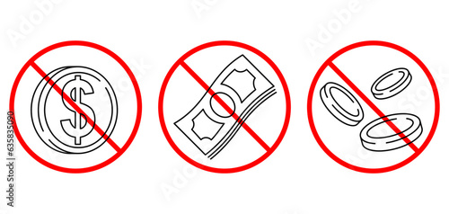 Free of charge thin icons - strikethrough money