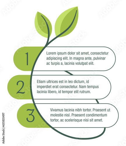 Eco-friendly infographic with leaf shapes