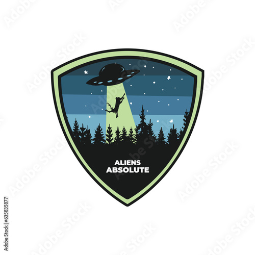 aliens abduction vector silhouette
