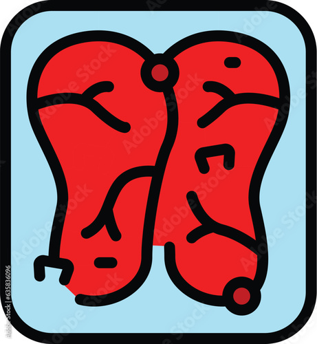 Beef meat icon outline vector. Austrian food. Restaurant vienna color flat