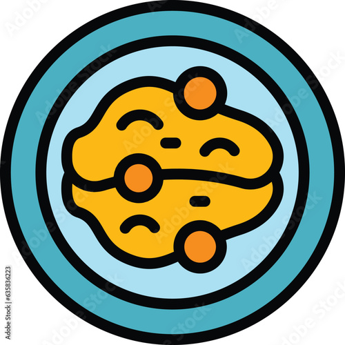 Bread food icon outline vector. Austrian cuisine. Beef vienna color flat