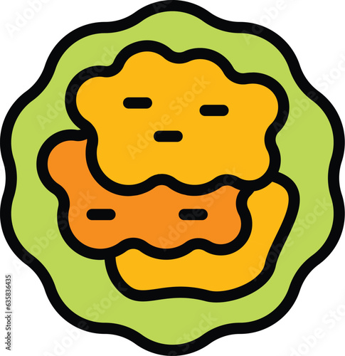 Cutlet icon outline vector. Austrian food. Austria cuisine color flat