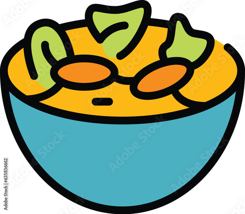 Salad food icon outline vector. Austria cuisine. Potato austrian color flat