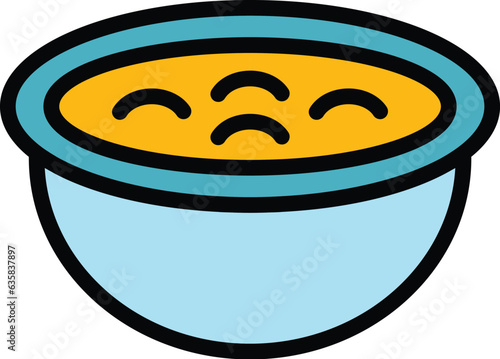 Austrian soup icon outline vector. Food austria. Beef bread color flat