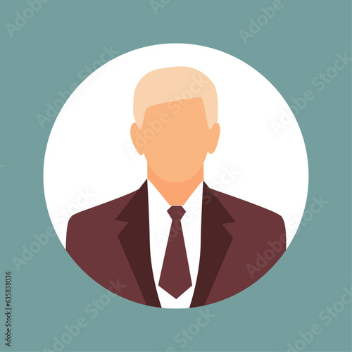 Vector flat illustration. Fashionable profile of a man. Avatar, user profile, person icon, silhouette, profile picture. Suitable for social media profiles, icons, screensavers and as a template. 