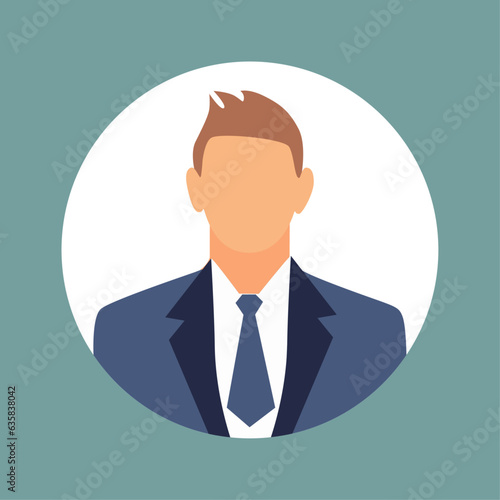 Vector flat illustration. Fashionable profile of a man. Avatar, user profile, person icon, silhouette, profile picture. Suitable for social media profiles, icons, screensavers and as a template. 