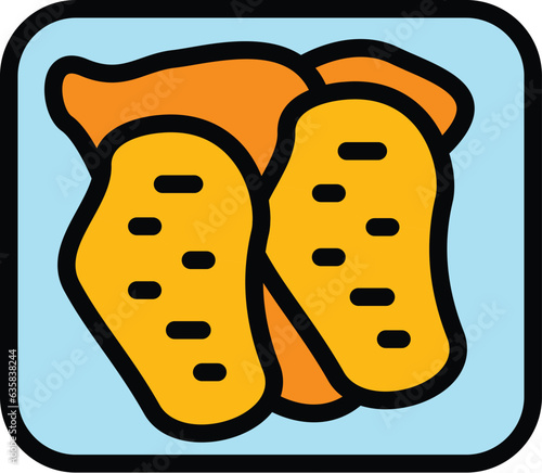 Beef icon outline vector. Austrian food. Potato soup color flat