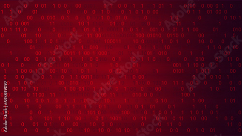 High-Tech Intrigue: Abstract Red Background Infused with Binary Code Numbers. Conceptual Visual Representing Data Breaches, Malware Incidents, Cyber Attacks, and Hacking Threats in the Digital Age.