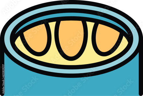 Food cuisine icon outline vector. Azerbaijan pilaf. Meal dish color flat