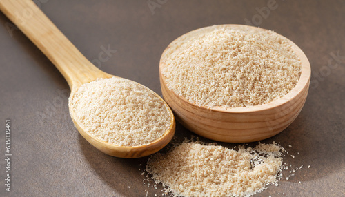 Billede på lærred Psyllium husk and spoon soluble fiber supplement for intestinal