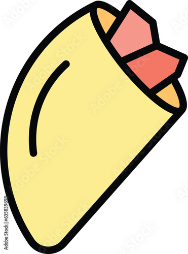 Azerbaijan bakery icon outline vector. Food cuisine. Arabian pilaf color flat