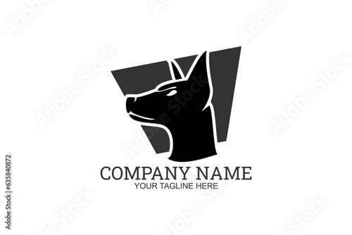 Doberman animal Company Logo Vector Illustration. Suitable for business company, modern company, etc.