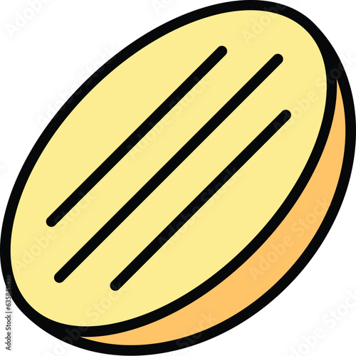 Food bun icon outline vector. Arabian cuisine. Meal dish color flat