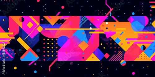 vibrant geometric shapes dance harmoniously, Generative AI