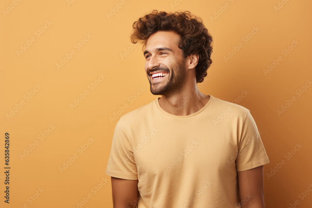 A Man With Curly Hair Smiling At The Camera