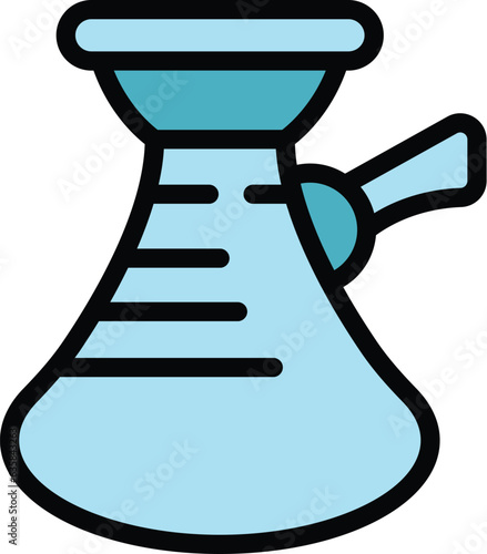 Espresso drink pot icon outline vector. Coffee cezve cup. Kitchen machine color flat