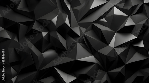 Black polygonal abstract background. Generative AI