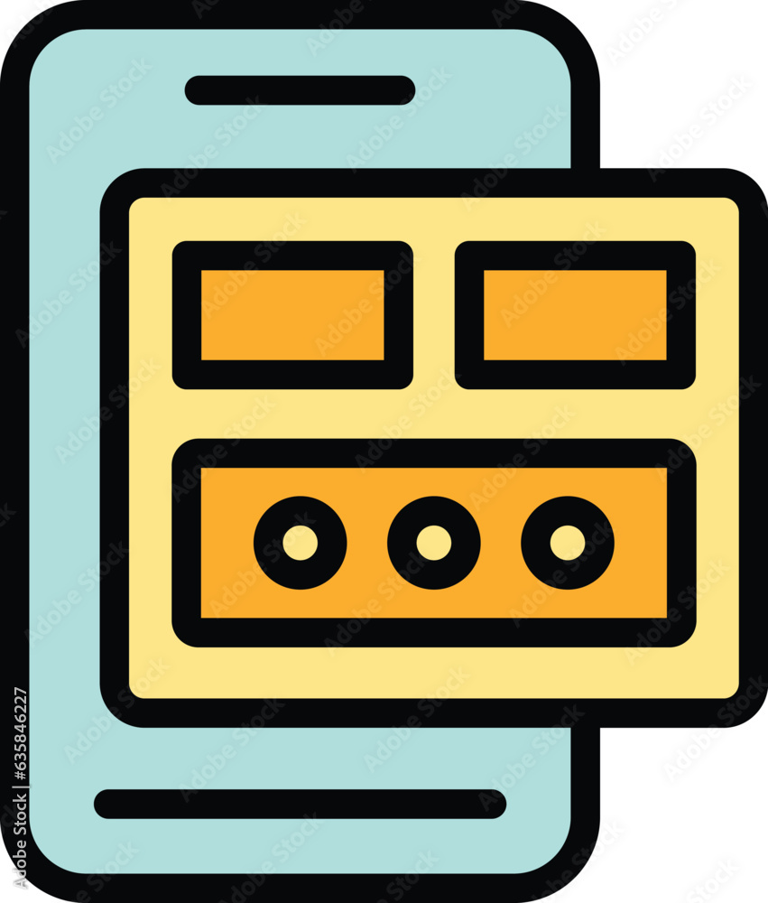 Obraz premium Phone online registration icon outline vector. Computer form. Web page color flat