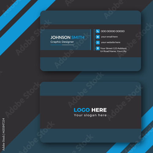 Business card design template, Clean professional business card template,modern business card design .simple clean template vector design.Visiting Card, Vector illustration.
